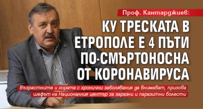 Проф. Кантарджиев: Ку треската в Етрополе е 4 пъти по-смъртоносна от коронавируса