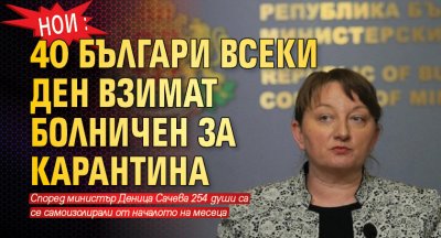 НОИ: 40 българи всеки ден взимат болничен за карантина