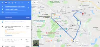 Градският транспорт в София влиза в Google Maps