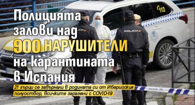 Полицията залови над 900 нарушители на карантината в Испания