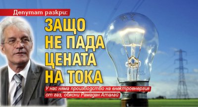 Депутат разкри: Защо не пада цената на тока 