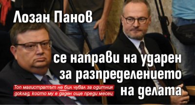 Лозан Панов се направи на ударен за разпределението на делата