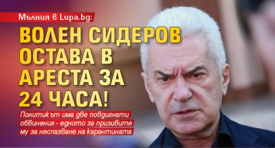 Мълния в Lupa.bg: Волен Сидеров остава в ареста за 24 часа!