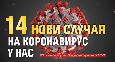 14 нови случая на коронавирус у нас