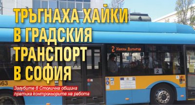 Тръгнаха хайки в градския транспорт в София 