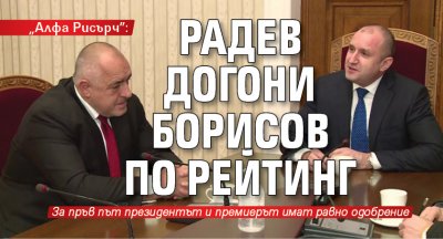 „Алфа Рисърч”: Радев догони Борисов по рейтинг