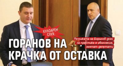 Кулоарен слух: Горанов на крачка от оставка 