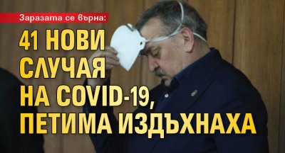 Заразата се върна: 41 нови случая на Covid-19, петима издъхнаха