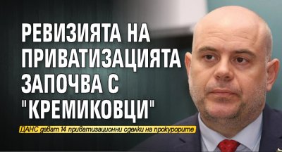 Ревизията на приватизацията започва с "Кремиковци"