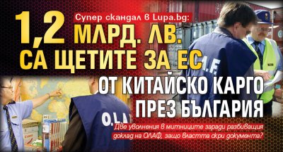 Супер скандал в Lupa.bg: 1,2 млрд. лв. са щетите за ЕС от китайско карго през България