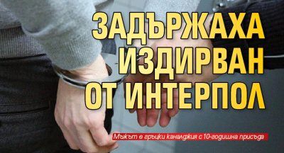 Задържаха издирван от Интерпол