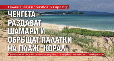 Полицейски произвол в Lupa.bg: Ченгета раздават шамари и обръщат палатки на плаж "Корал"!