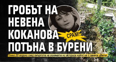 СРАМ! Гробът на Невена Коканова потъна в бурени