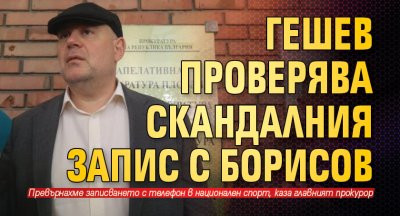 Гешев проверява скандалния запис с Борисов 