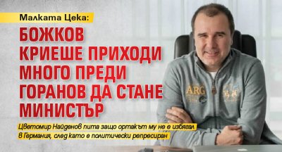 Малката Цека: Божков криеше приходи много преди Горанов да стане министър