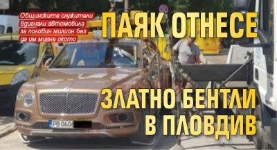 Паяк отнесе златно бентли в Пловдив