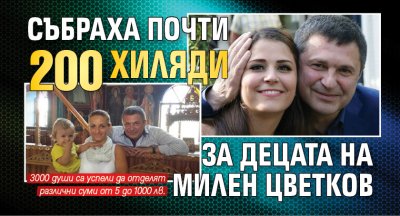 Събраха почти 200 хиляди за децата на Милен Цветков