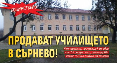 Кощунствено! Продават училището в Сърнево!