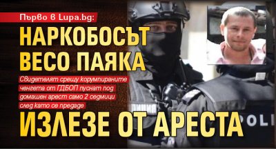 Първо в Lupa.bg: Наркобосът Весо Паяка излезе от ареста