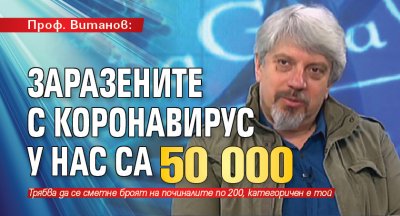 Проф. Витанов: Заразените с коронавирус у нас са 50 000