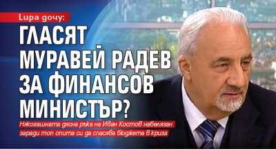 Lupa дочу: Гласят Муравей Радев за финансов министър?