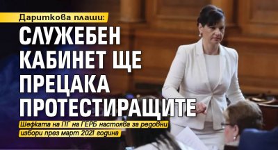 Дариткова плаши: Служебен кабинет ще прецака протестиращите