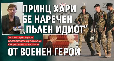 Принц Хари бе наречен „пълен идиот” от военен герой