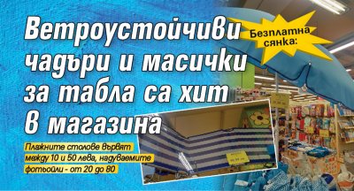 Безплатна сянка: Ветроустойчиви чадъри и масички за табла са хит в магазина