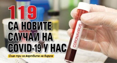 119 са новите случаи на COVID-19 у нас