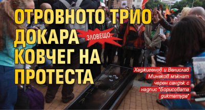 Зловещо: Отровното трио докара ковчег на протеста