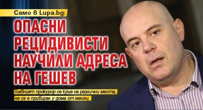 Само в Lupa.bg: Опасни рецидивисти научили адреса на Гешев