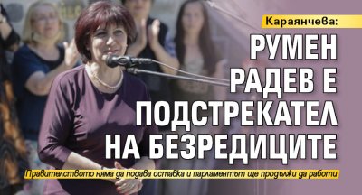 Караянчева: Румен Радев е подстрекател на безредиците