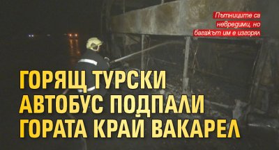 Горящ турски автобус подпали гората край Вакарел