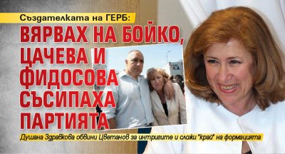 Създателката на ГЕРБ: Вярвах на Бойко, Цачева и Фидосова съсипаха партията