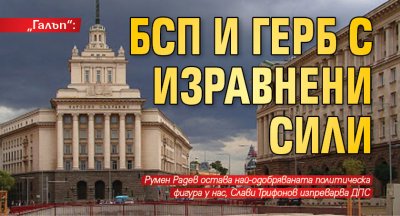 „Галъп“: БСП и ГЕРБ с изравнени сили