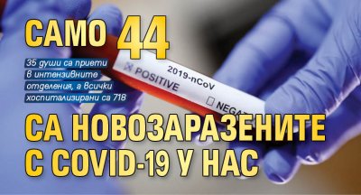 Само 44 са новозаразените с COVID-19 у нас