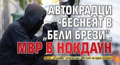 Автокрадци беснеят в „Бели брези”, МВР в нокдаун