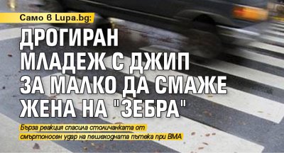 Само в Lupa.bg: Дрогиран младеж с джип за малко да смаже жена на зебра 