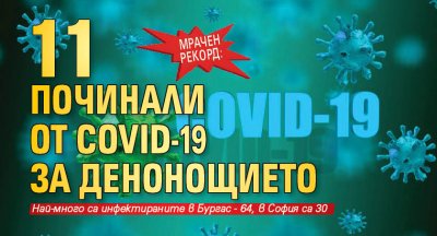 Мрачен рекорд: 11 починали от Covid-19 за денонощието