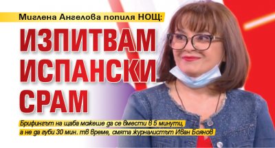 Миглена Ангелова попиля НОЩ: Изпитвам испански срам