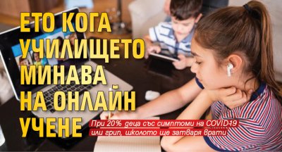 Ето кога училището минава на онлайн учене