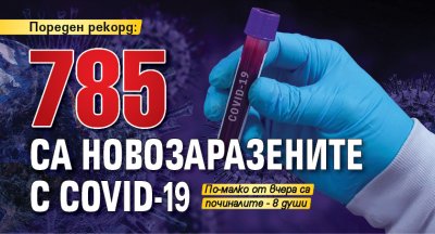 Пореден рекорд: 785 са новозаразените с Covid-19