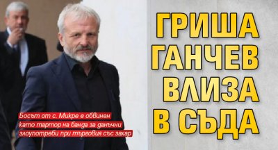 Гриша Ганчев влиза в съда