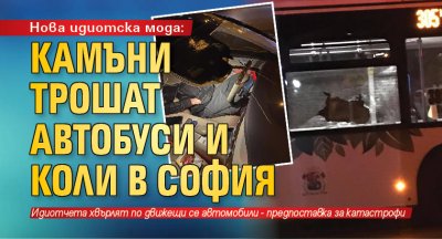 Нова идиотска мода: Камъни трошат автобуси и коли в София