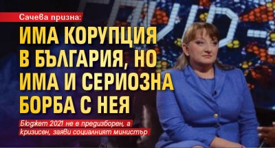 Сачева призна: Има корупция в България, но има и сериозна борба с нея