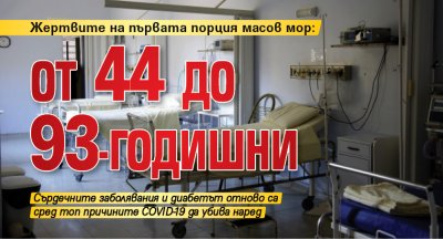 Жертвите на първата порция масов мор: Oт 44 до 93-годишни 