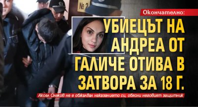 Окончателно: Убиецът на Андреа от Галиче отива в затвора за 18 г. 