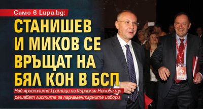 Само в Lupa.bg: Станишев и Миков се връщат на бял кон в БСП