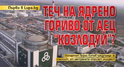 Първо в Lupa.bg: Теч на ядрено гориво от АЕЦ "Козлодуй"?