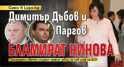 Само в Lupa.bg: Димитър Дъбов и Паргов бламират Нинова 